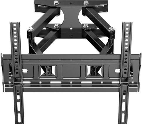 JXMTSPW Full Motion TV Wall Bracket for Most 26-65 Inch Flat Curved Screen TVs, Tilt and Swivel Mount with Articulating 6 Arms Extension Rotation Max VESA 400X400mm Up to 45kg Wall Mount TV Bracket