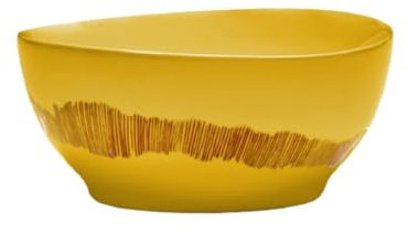 GELASIGE Salad Bowl Fruit Salad Bowl Ceramic Yellow Ramen Bowl Soup Bowl Extra Large Salad Bowl