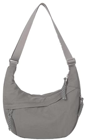 AndThere Halbmond-Tasche für Damen, Crossbody-Tasche, Nylon, Halbmond-Tasche, Halbmond-Umhängetasche, große Kapazität, Seitentasche, mehrere Taschen, wasserdichte Umhängetasche