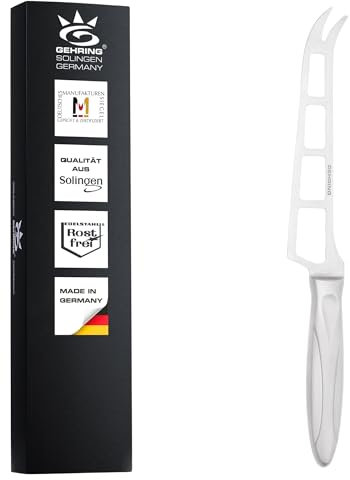 GEHRING Solingen Weichkäsemesser Serie Ergo Fun I ergonomischer Edelstahlgriff I Käse Messer I rostfreier Edelstahl I Käse Besteck I Made in Germany