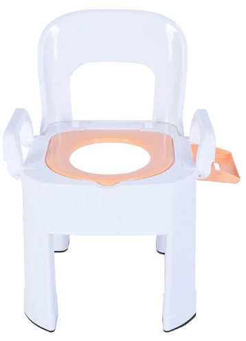 ZJchao Erhöhter Toilettensitz mit Griffen, Hockender Toiletten-Toilettenstuhl, Abnehmbarer, Faltbarer, Rutschfester Armlehnen-Rückenlehnenkissen, Schnell Trocknend, Extra Breiter to