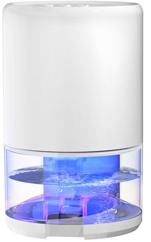 Deshumidificador Eléctrico, Desumificadores para la Humedad Antihumedad, Deshumidificador Ultra Silencioso con Modo de Suspensión y Función de Apagado Automático, ara el Dormitorio,Baño (blanco)