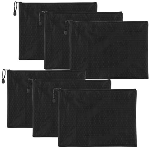 Riceel Geldtaschen Banktasche, 6 Stück Oxford Geldscheintasche mit Reißverschluss 23x18cm A5 Dokumente Brieftasche Dokumente Brieftasche mit Kugeldruck für Haushalt, Business, Schule