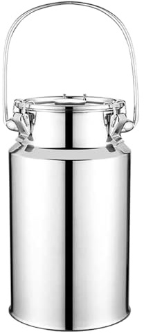 3-15L Milchkanne, 201 Edelstahl Metall Wasser Getränk Getränkespender Milcheimer Isolierkanne Mit Versiegeltem Deckel Kanister Edelstahl Milchkanne Auslaufsicher Für Milch Wein Öl 5L