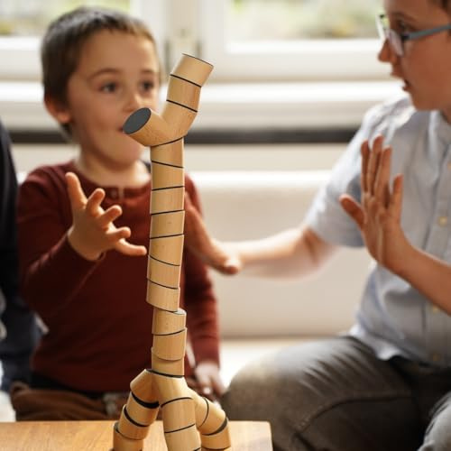 Frechling Loggos Stapelspiel aus Buche und Nussbaum, 22-33 Steine, Holzspielzeug (Buche, Set L (33 Steine))