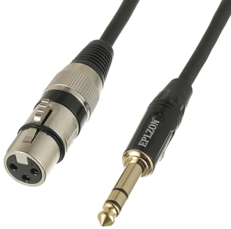 EPLZON 1M Cavo XLR Femmina a 6.35 mm, bilanciato XLR femmina a jack TRS per Microfono, Amplificatore, Mixer (Female, 1M)