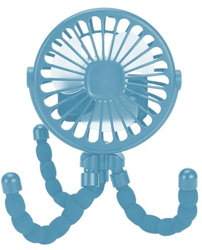 Battery Operated Stroller Fan | Portable Baby Cooling Accessories,Battery Rechargeable Personal Travel Fain | Rotatable Personal USB Desk With LED Lights For Car/Stroller/Bike/Camping/Gym