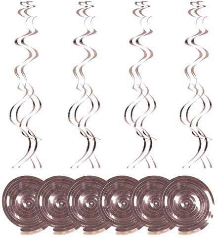 36 Stück Hängend Wirbel Dekoration Geburtstagsdeko Luftschlangen(Rose Gold) | Hochzeitstag Deko, Spirale Girlande für Feier Dekoration, Klassentreffen Dekoration, Familienfeiern Dekoration