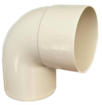 Curva PVC per Edilizia, 90 Gradi, 100 mm Diametro, Avorio