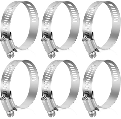 Jubilee Clips, Jubilee Clips Assorted, Stainless Steel Jubilees Hose Clips | Adjustable Clamps for Securing Hoses or Pipes, Worm Drive Pipe Clips for Garden Washing Machine (40-63Millimetres)