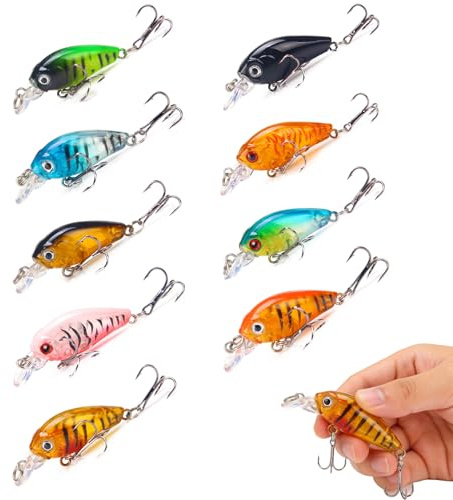 9 Pcs Pike Lures, Realistic Artificial Fishing Lures Pike and Perch, Ultra Realistic Shape and Action Fishing Lure, Trout Lure for Sea Bass Trout Perch Saltwater Freshwater