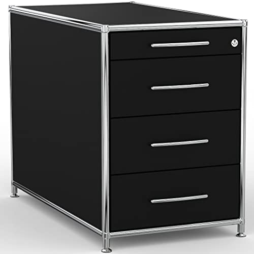 SYSTEM8X Standcontainer 05801-80cm - 4 Schubladen Holz Schwarz