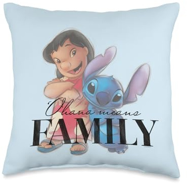 Disney 100 Anniversary Lilo & Stitch D100 Quote ‘Ohana Throw Pillow