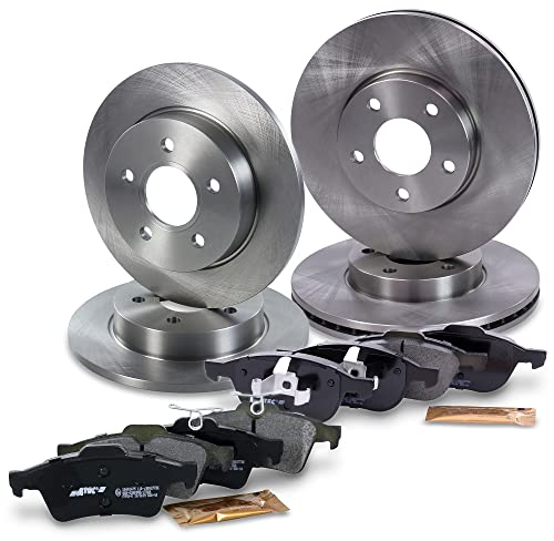 Set di freni ATEC Germany incl. dischi freno anteriori Ø 278 mm ventilati + posteriori Ø 265 mm pieni + pastiglie freno anteriori e posteriori