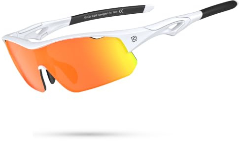 DUCO Fahrradbrille Kinder Polarisiert Schnelle Brille 4-10 Jahre DK261 | Beschlagfrei, Flexibler Leichter TR90 Rahmen, UV400 Schutz Sport Sonnenbrille Jungen Mädchen für Radsport, Baseball, Laufen