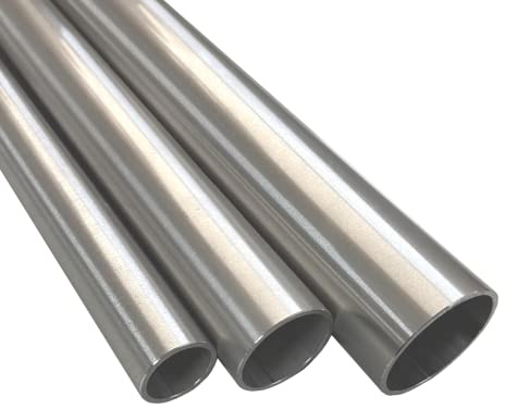 BASIT Edelstahlrohr Ø42,4x2mm Edelstahl Rundrohr V2A geschl. K240, 1450 mm | Werkstoff 1.4301 I von Ø12mm bis Ø48,3mm - bis 2m lang wählbar I Rohr für Geländer Handlauf Balkongeländer Treppengeländer