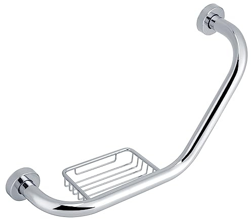 Haltegriff für Dusche Edelstahl Badewannengriff Wandgriff Duschgriff Handgriff mit Seifenhalter Sicherheitsgriff rutschfest Haltegriffe für Senioren und Kinder