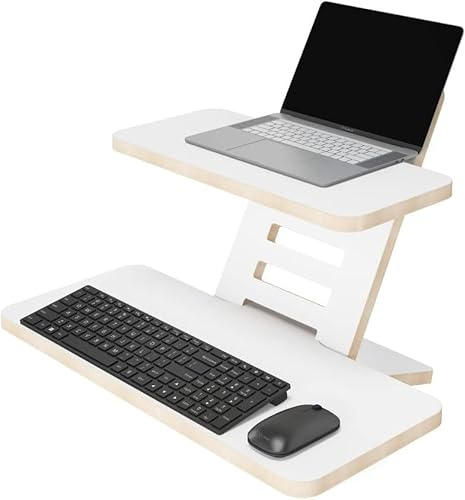 CAWI Stehschreibtisch Aufsatz | Stehpulte | Stehpult Holz | Laptopständer | Ständer | Stehtisch Aufsatz | Rednerpult | Schreibtischaufsatz | Stehpult Höhenverstellbar | Made in EU (Weiß)