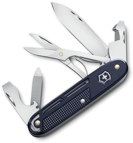 Victorinox Synergy X Alox Pocket Knife – Stainless Steel Multitool for Everyday, Work & Outdoor Use with Scissors & Carry Clip, Dark Blue