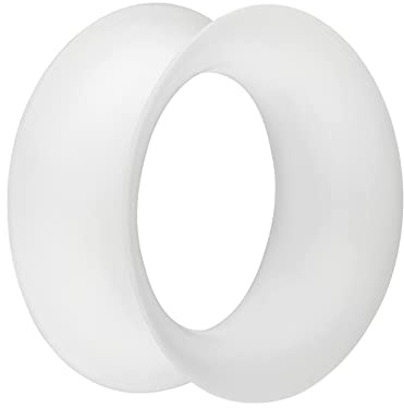 Treuheld® | Silikon Flesh Tunnel - Weiß | dünn | 16 Größen