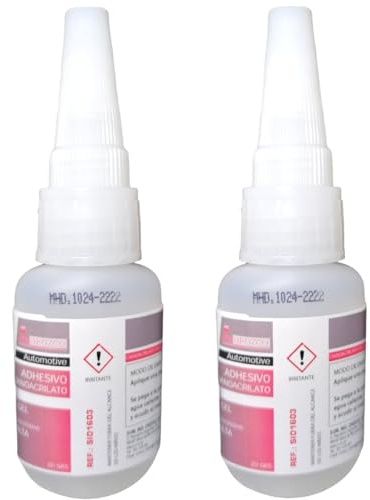 Pack 2× Pegamento Cianocrilato Gel 20 g – Adhesivo Instantáneo de Alta Resistencia, Aplicación Precisa Antigoteo, Ideal para Madera, Metal, Plástico, Caucho y Reparaciones