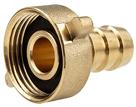 tecuro Schlauchverschraubung mit 1 1/2 Zoll ÜWM x Tülle Ø 32 mm, Messing blank