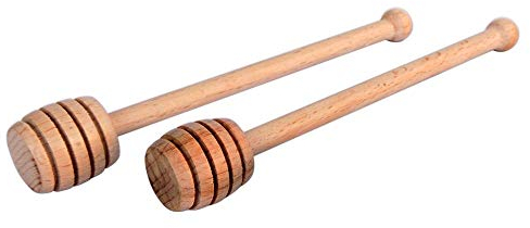 2er Set Honigspender aus Holz zum Dosieren von Honigspender - Honigrührer aus Holz (2 Stück)