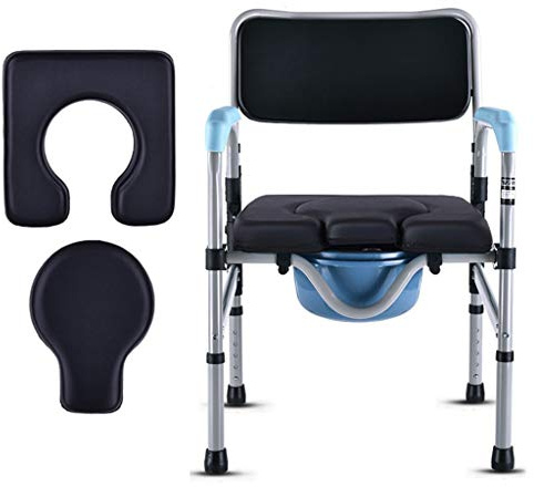 Sedia da Toilette per disabili a Elevata capacità Sedile vasino per Anziani Altezza Regolabile Bagno Sgabello per Doccia Comoda Imbottita Sedia Telaio di Sicurezza Rotaie Max.150 kg