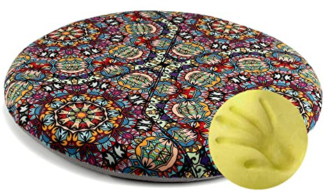 Sigmat Memory Foam Seat Cushion Anti-Slip Soft Round Stool Cushion Chair Pad 16 Inch Graphic