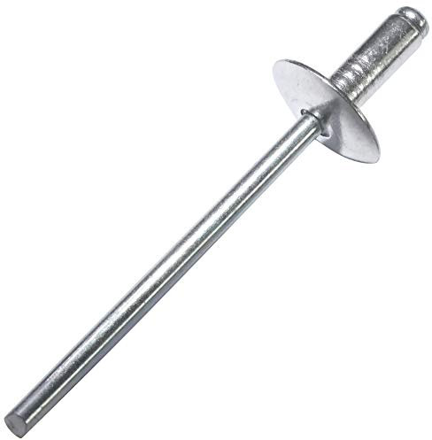 AERZETIX - Set di 100 rivetti ciechi Ø3.2x8mm con testa larga 10mm - DIN 7337 C - rivetto pop a rottura stelo - in alluminio/acciaio - C48142