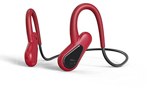 ESSONIO Open Ear Sport Kopfhörer Knochenleitung kommt mit 16G-Speicher Bluetooth Headset Karte MP3 EIN Wireless Sport der am Ohr Getragen Wird Mit Mikrofon zum Walken/Joggen Sowie Radfahren ROT