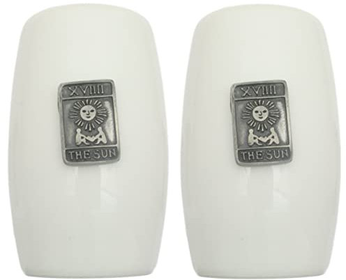 The Sun Tarot Card China Salt and Pepper Shakers Cruet Set Modern White CSP 503