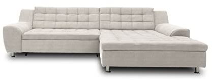 DOMO. collection Ecksofa Merida, Sofa mit Schlaffunktion in L-Form, Eckcouch mit Bettkasten, Schlafsofa 304 x 200 x 84 cm (BxTxH), beige