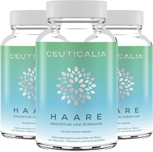 Nahrungsergänzungsmitel Haare - Wachstum, Anti-Haarverlust, Neuwachstum, Glanz Kapseln - Männer, Frauen - Biotin, Vitamine, Zink, Arugula, Blaubeere, Schachtelhalm - 180 Kapseln, 90-Tage-Kur