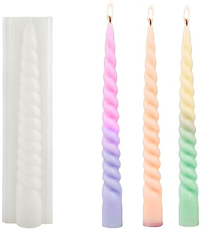 QIUMING Spirale Silikon Kerzengießform 3D Spiral Kerze Silikonform Spiral Stumpenkerzen Form Kerzenformen zum Gießen Leicht zu lösende Folie für Herstellung Kerzen Aromasteinen Duftkerze Handwerk (A)