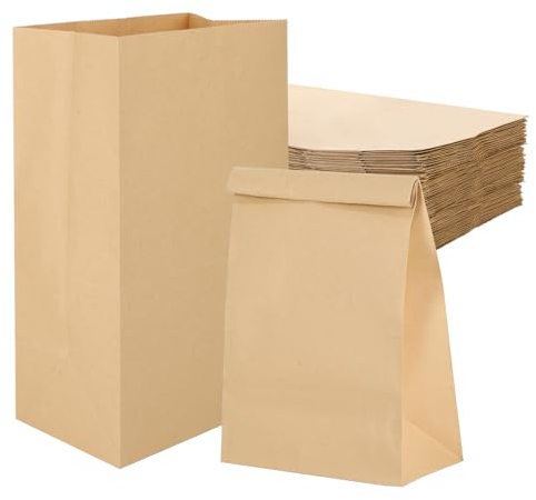 30 Pezzi Sacchetti di Carta Kraft Grandi, 30 x 20 x 12,5 cm Sacchetto Regalo Pasqua Riutilizzabili Sacchetti Carta 85 g Sacchetti Merenda Bambini per Verdura Frutta Pane Popcorn Dolci Regali Pasqua