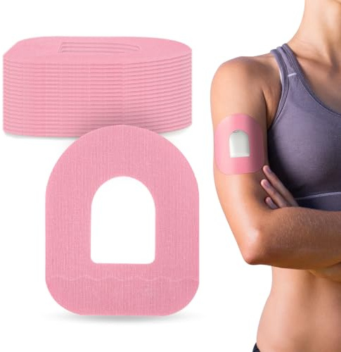 Omnipod 5 Patches Waterproof - 20 Packs Omnipod Patches, Breathable Adhesive Patches, Omnipod 5 Cover Without Glue by YOUSHARES (Pink)