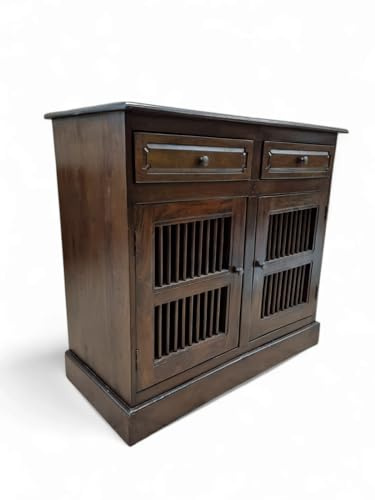 Kinaree Mahagoni Kommode Plymouth - Anrichte Massivholz - 90cm Kolonial Stil Sideboard