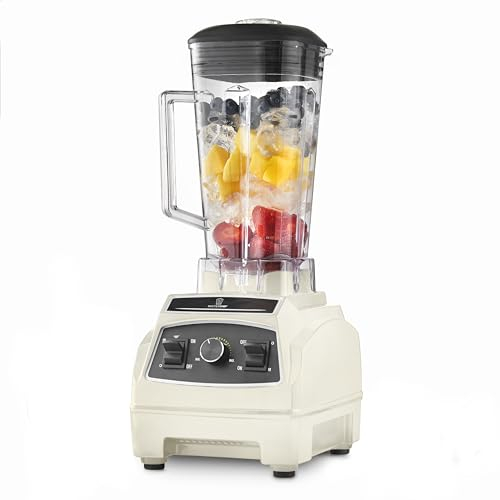 MisterChef Multi Speed Smoothie Blender / 2200W with 2L BPA-Free Tritan Container I 45000 RPM 8 Stainless Steel Blades for Ice/Soups/Nuts/Smoothie/Juices, Energy Class A+++, Cream