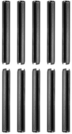 DTGN 6mm x 50mm(DxL) Scanalato Molla Perno - 30pz - Ottimo per Casa Macchina Fissaggio - 65Mn Molla Tassello Tensione Rotolo Perno - Nero