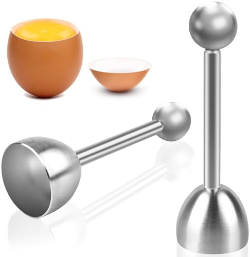 Dncvb 2Pcs Egg Topper Stainless Steel Egg Cracker, Eggshell Cutter, Egg Shell Remover, Save time, Egg Cracker Opener for Raw or Soft Hard Boiled Egg Kitchen Gadgets