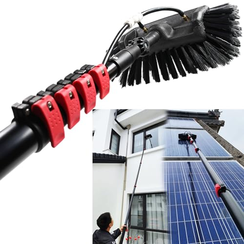 ExoticaBlend Spazzola per Pannelli fotovoltaici Elevata durezza Wash Spazzolone Kit Spazzola Vetri Kit di Pulizia di finestre e Pali alimentati ad Acqua,39FT/12M