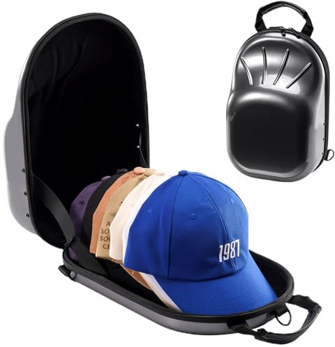 ProCase Cap Aufbewahrung Cap Organizer, Harte Tragen Hut Reiseetui für Baseballkappen, Kappen Reise Case für 6-7 Baseball-Caps, Kappen Aufbewahrung Hut Case Hutkoffer Kappen Organizer- Grau