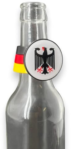 ebets 6 x BottleDome Flaschenverschluss, Flaschendeckel, Flaschenverschließer im Deutschland oder Österreich Design für Bier, Wein, Limo, ... (Fußball, EM, Heimat) (Deutschland (Schwarz-Rot-Gold))