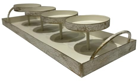 Lzqphantom Adventskranz Länglich Metall Vintage Deko Kerzenständer 4x8cm Durchmesser für Stumpenkerzen Adventkerzenhalter Modern Weihnachtskranz Tisch Adventsgesteck (Rechteckig)