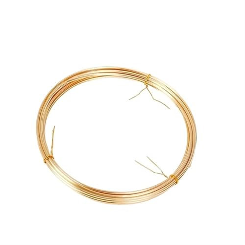 LPHFDCS Schmuckdraht 5 Meter 18 Karat vergoldeter Kupferdraht, DIY-Schmuckherstellung, Messing-Metalldraht for handgefertigten Drahtschmuck Basteldraht DüNn(18K Real Gold Plated,0.8MM -5Meters)