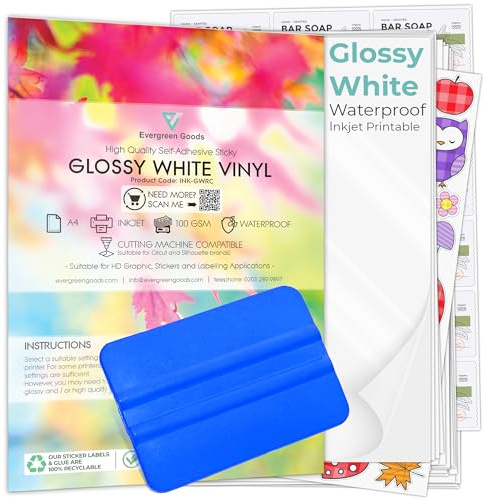 Evergreen Goods A4 White Matte Waterproof Self-Adhesive Vinyl | 100 Sheets