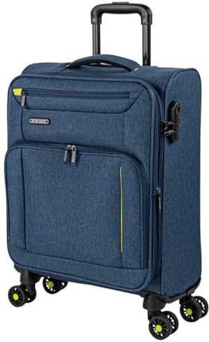 JASLEN - Koffer Klein Handgepäck - 4 Rollen - Handgepäck 55x40x20 Leicht und Robust - Reisekoffer Klein aus Hochwertigen Materialien, Blau
