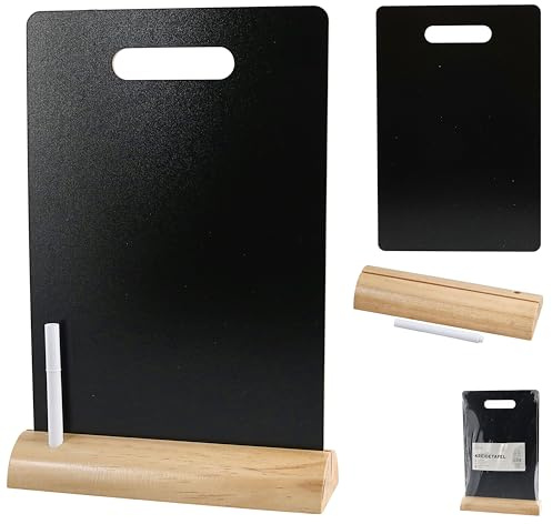 Kreidetafel mit Ständer | 20x30x6cm MDF Kiefernholz | Tafel auf Holzgestell Kreidestift