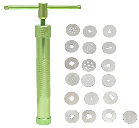 Edelstahl-Ton-Extruder, grüner Fondant-Extruder, rotierender Squeezer, Schlamm, Zuckerpasten-Extruder, tragbarer Zuckerpasten-Extruder, Kuchen-Fondant-Dekorationswerkzeug-Set